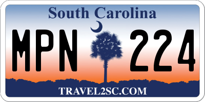 SC license plate MPN224