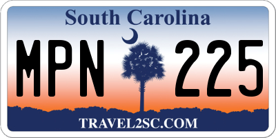 SC license plate MPN225