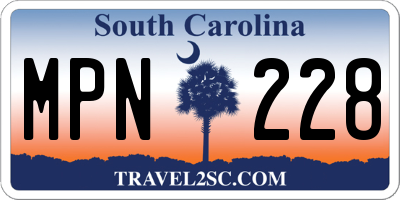 SC license plate MPN228
