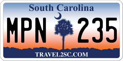 SC license plate MPN235