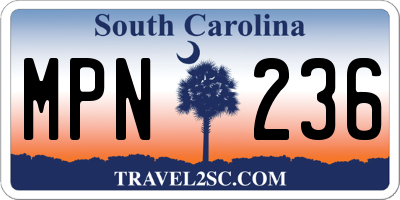 SC license plate MPN236
