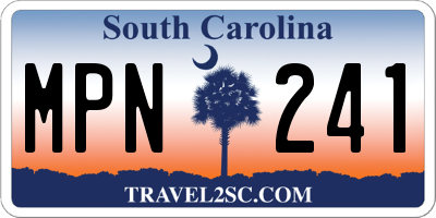 SC license plate MPN241