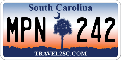 SC license plate MPN242