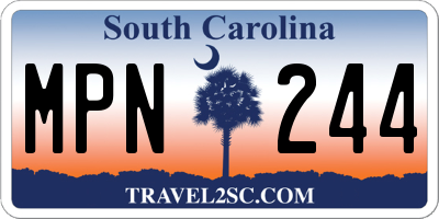 SC license plate MPN244