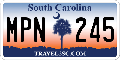 SC license plate MPN245
