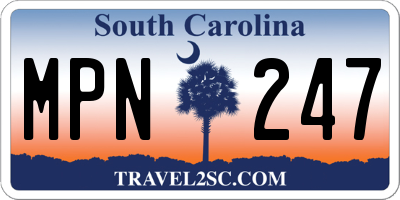 SC license plate MPN247