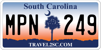 SC license plate MPN249