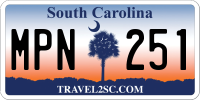 SC license plate MPN251