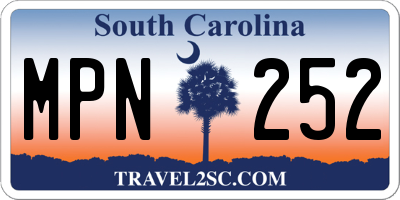 SC license plate MPN252