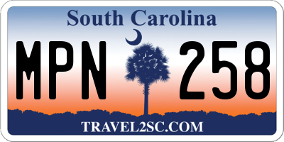 SC license plate MPN258
