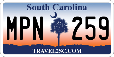SC license plate MPN259