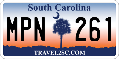 SC license plate MPN261
