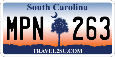 SC license plate MPN263