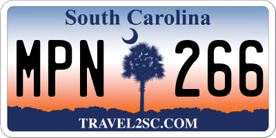SC license plate MPN266