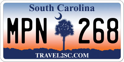 SC license plate MPN268