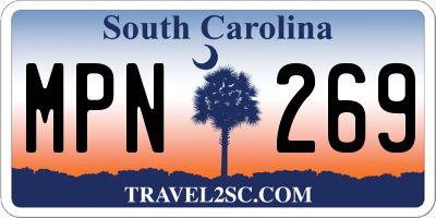 SC license plate MPN269