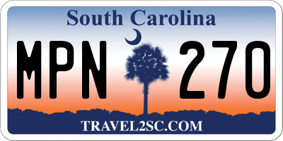 SC license plate MPN270