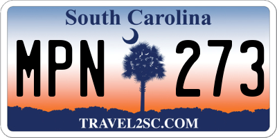 SC license plate MPN273