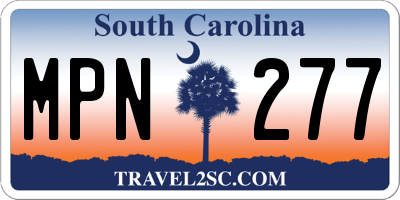SC license plate MPN277