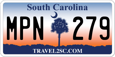 SC license plate MPN279