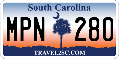 SC license plate MPN280