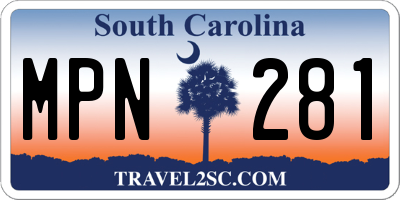 SC license plate MPN281
