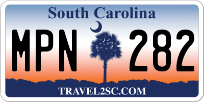 SC license plate MPN282