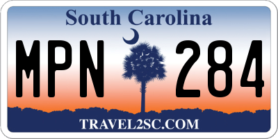 SC license plate MPN284