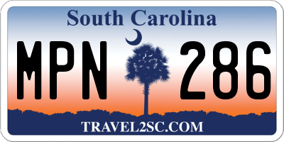 SC license plate MPN286