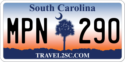 SC license plate MPN290