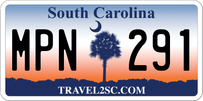 SC license plate MPN291