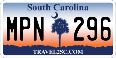 SC license plate MPN296
