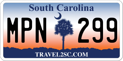 SC license plate MPN299