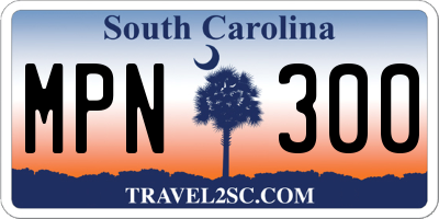 SC license plate MPN300