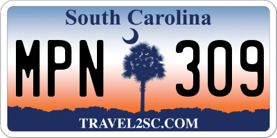 SC license plate MPN309