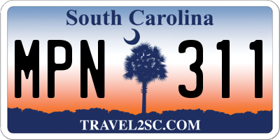 SC license plate MPN311