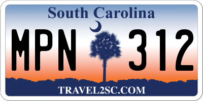 SC license plate MPN312