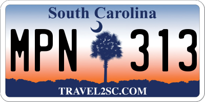 SC license plate MPN313