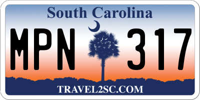 SC license plate MPN317