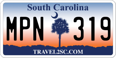 SC license plate MPN319