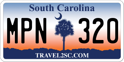 SC license plate MPN320