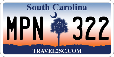 SC license plate MPN322