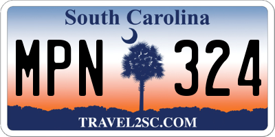 SC license plate MPN324