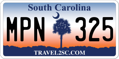 SC license plate MPN325