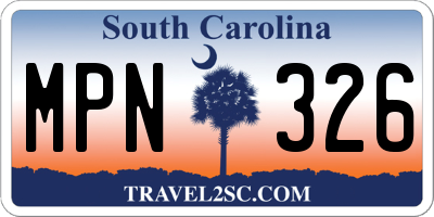 SC license plate MPN326