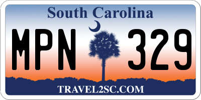 SC license plate MPN329