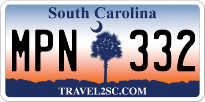 SC license plate MPN332