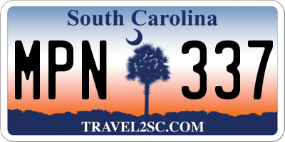 SC license plate MPN337