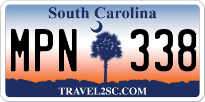 SC license plate MPN338