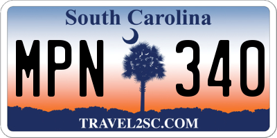 SC license plate MPN340